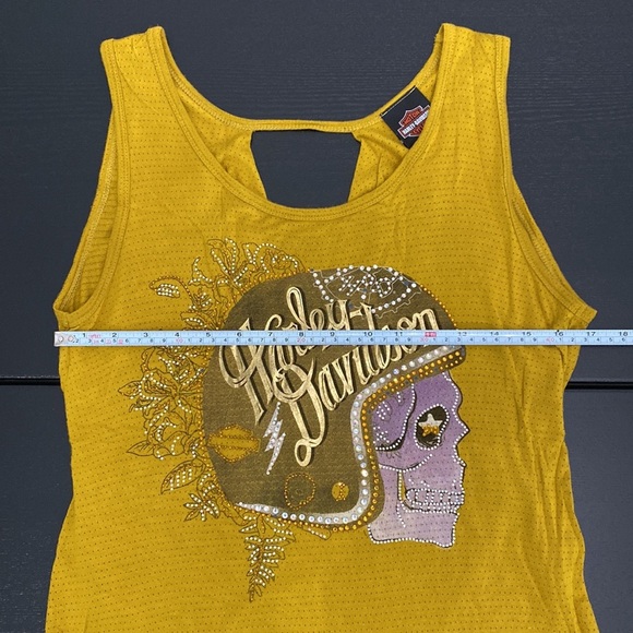 Harley-Davidson Embellished Skull Open Back Tank Top - XL - Picture 11 of 12